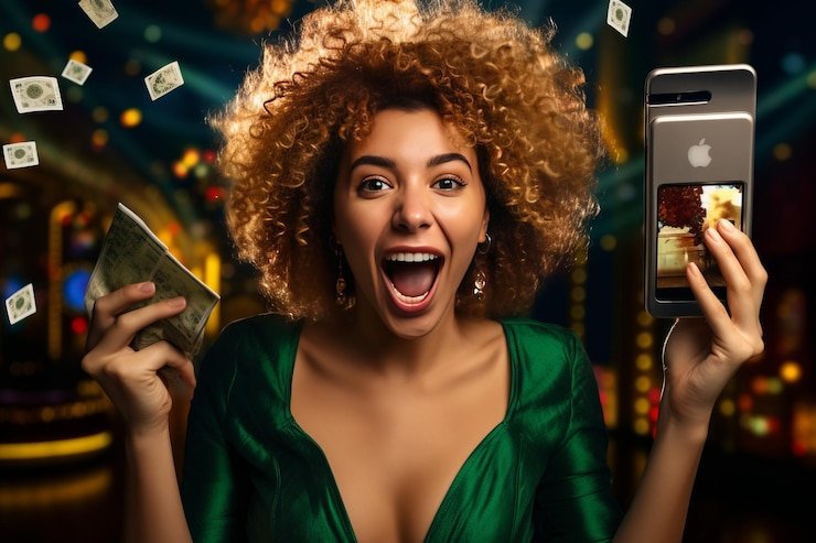 ompong slot live blackjack table displayed on mobile phone screen with dealer and real-time betting interface